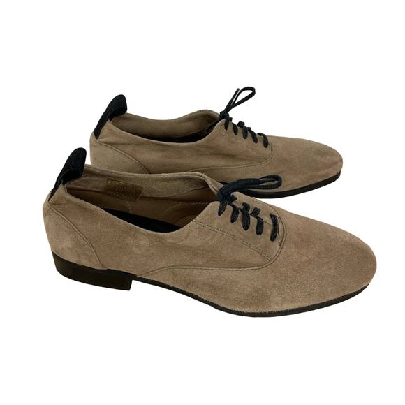Suede Lace Up Shoes Flats Oxfords Cream 36 - Picture 1 of 9